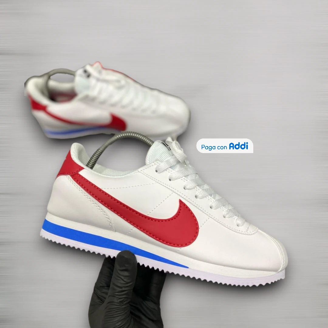 Nike Cortez tenis blanco rojo azul calidad 1.1 estilo retro running urbano clásico