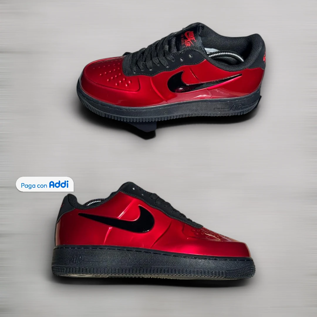 Nike Air Force 1 Foamposite hombre rojo negro tenis importados Colombia calidad 1.1
