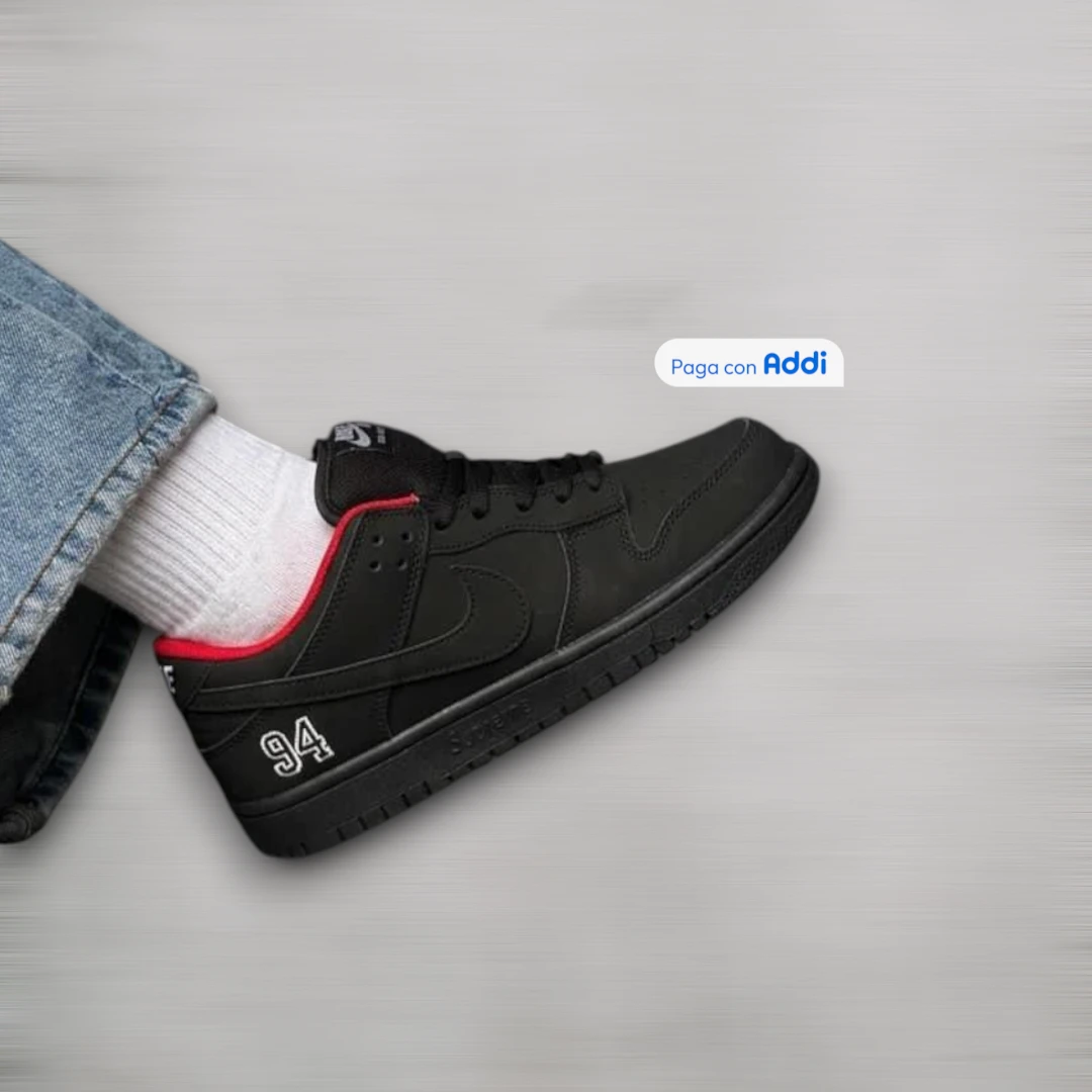 Tenis Nike SB Supreme negro rojo estilo skate urbano para caminar con diseño moderno y suela resistente