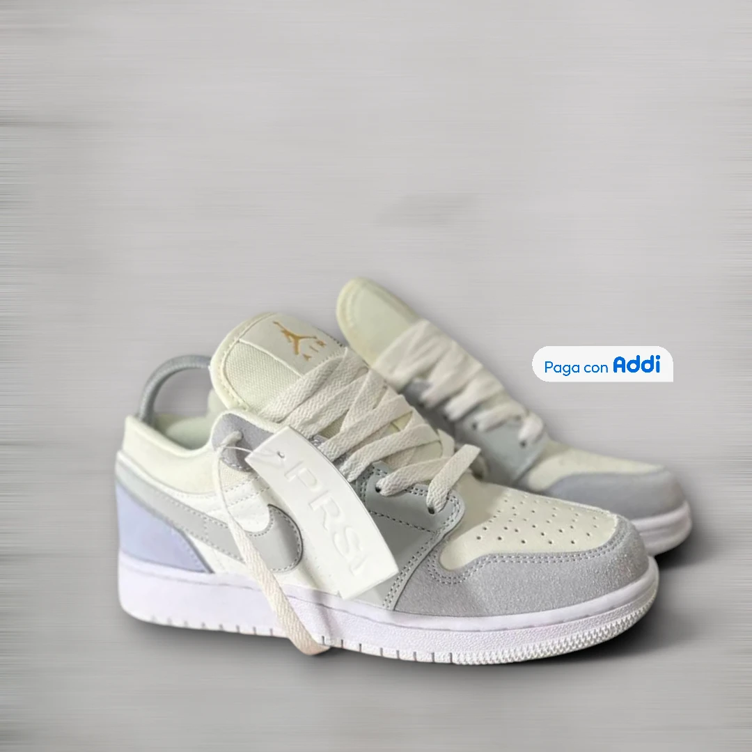 Jordan Retro 1 Paris mujer blanco con gris tenis basketball importados Colombia calidad 1.1