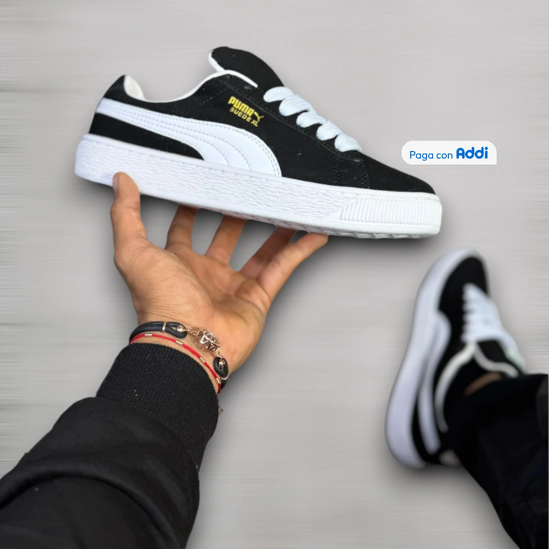 Tenis Puma Suede XL negro blanco estilo streetwear urbano para caminar con comodidad premium y diseño retro moderno