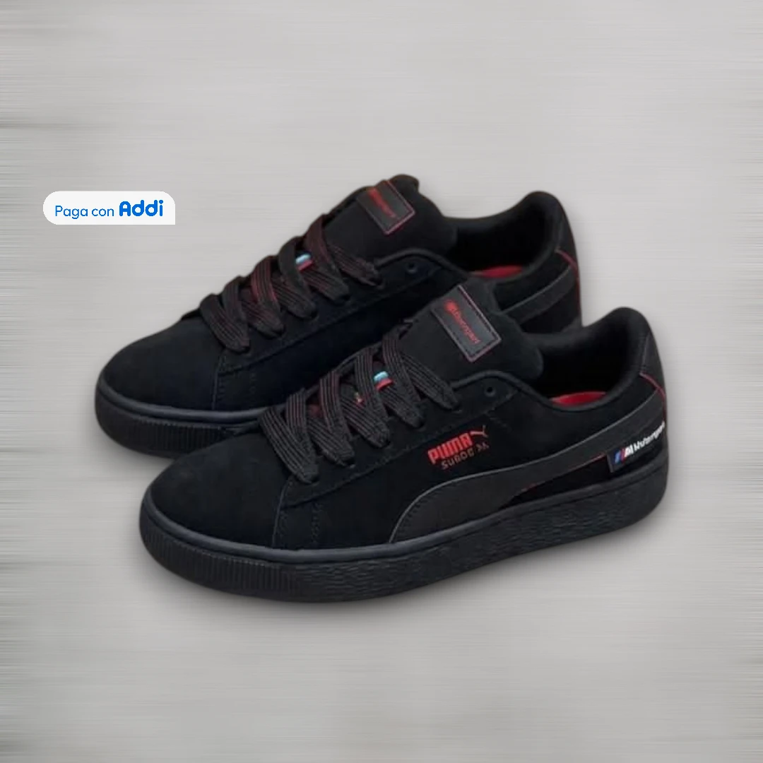 Tenis Puma Suede XL negro rojo estilo streetwear urbano para caminar con comodidad y diseño retro moderno
