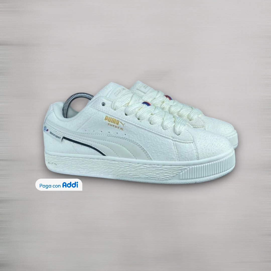 Tenis Puma Suede XL blanco estilo casual urbano para uso diario con suela cómoda y diseño clásico
