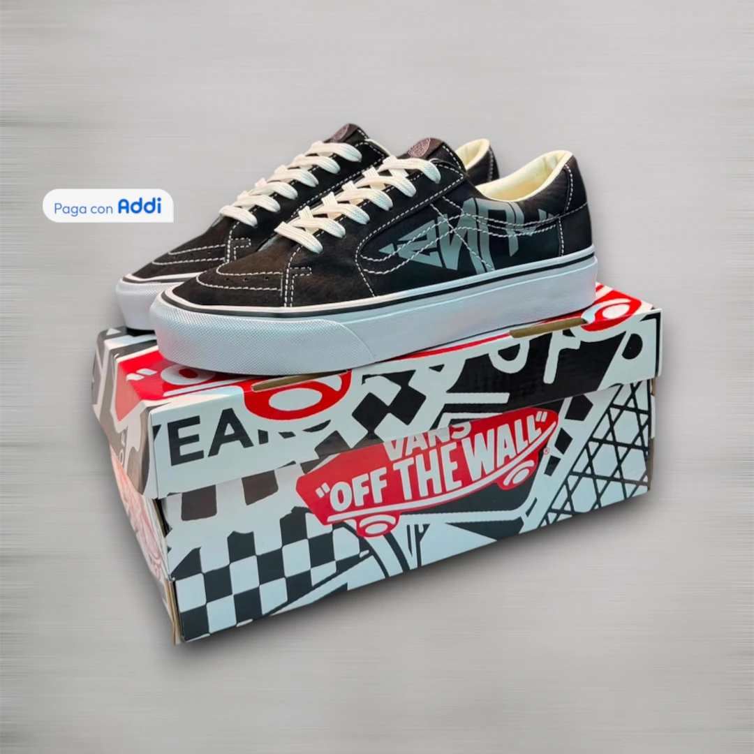 Tenis Vans hombre negro gris desgastado estilo casual skate con diseño vintage